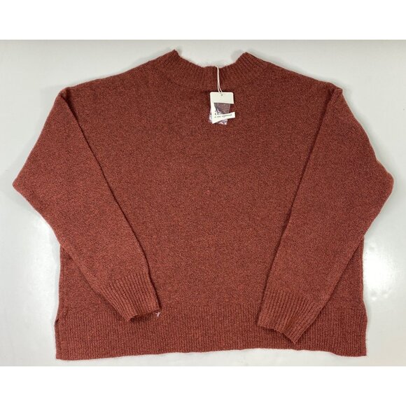 Ana A New Approach Womens V-Neck Red Rust Textured Long Sleeve Sweater Size XXL - Picture 4 of 7